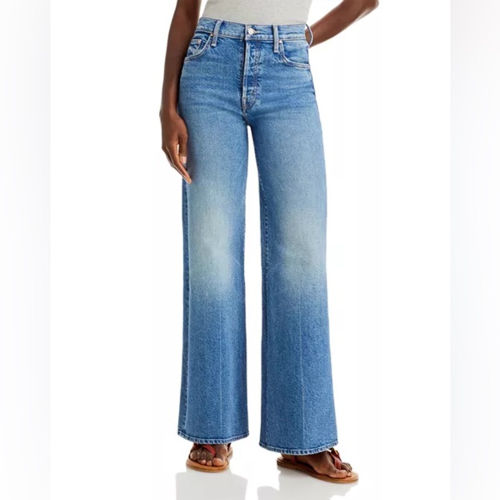 LIKE NEW MOTHER The Tomcat High Rise Wide Leg Roller Jeans in Other Mood